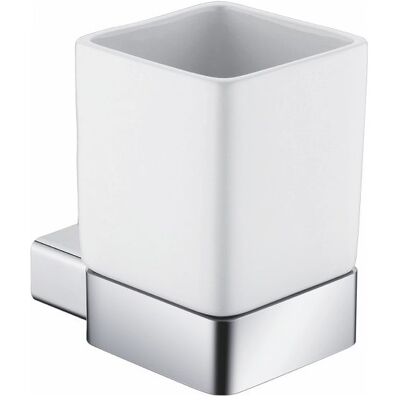 AQUASANIT Leaf Porta Bicchiere In Alluminio Con Bicchiere In Ceramica Bianco Codice Prod: A206100as - AQUASANIT Leaf Porta Bicchiere In Alluminio Con Bicchiere In Ceramica Bianco Codice Prod: A206100as -