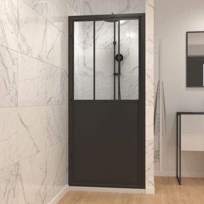 AURLANE Cabina Doccia Rettangolare 170x90x215cm- Bianco Con Profilo Nero Opaco Un Ricevitore Alto Infinito Alto AURLANE Cabina Doccia Rettangolare 170x90x215cm- Bianco Con Profilo Nero Opaco Un Ricevitore Alto Infinito Alto