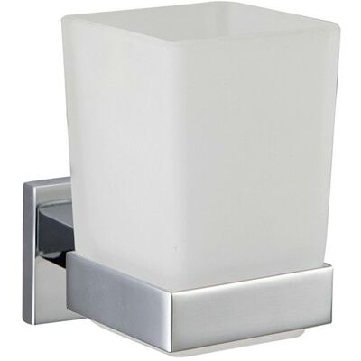 AQUASANIT Porta Spazzolini In Vetro Satinato Serie Frame - Fissaggio Incollo O Viti AQUASANIT Porta Spazzolini In Vetro Satinato Serie Frame - Fissaggio Incollo O Viti