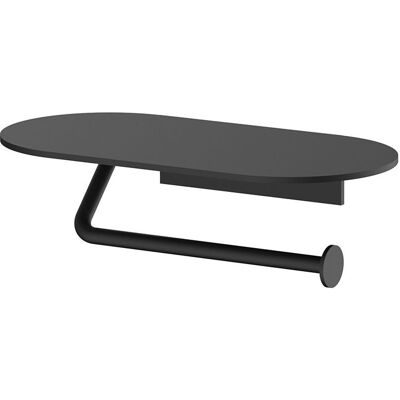 AQUASANIT Portarotolo Con Ripiano Nero Serie Evolution - Fissaggio Con Biadesivo O Ad Incollo AQUASANIT Portarotolo Con Ripiano Nero Serie Evolution - Fissaggio Con Biadesivo O Ad Incollo