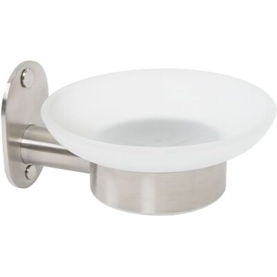 METAFORM - Porta Sapone Da Parete Spazzolato In Acciaio Inox E Vetro Mod. Blizz METAFORM - Porta Sapone Da Parete Spazzolato In Acciaio Inox E Vetro Mod. Blizz