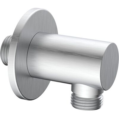 AQUASANIT Presa Acqua Acciaio Spazzolato Tonda In Ottone Con Attacco Universale AQUASANIT Presa Acqua Acciaio Spazzolato Tonda In Ottone Con Attacco Universale