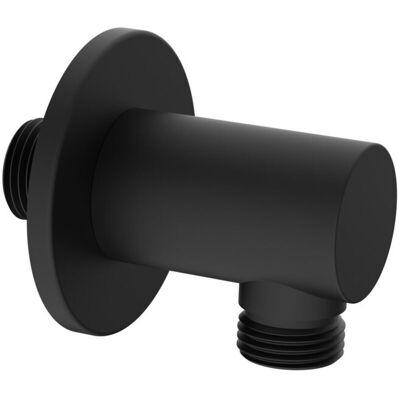 AQUASANIT Presa Acqua Nero Opaco Tonda In Ottone Con Attacco Universale AQUASANIT Presa Acqua Nero Opaco Tonda In Ottone Con Attacco Universale