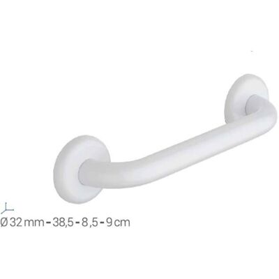 METAFORM Maniglione Bagno Disabili Di Sostegno Sicurezza In Acciaio Inox Bianco - Formato: 30 Cm METAFORM Maniglione Bagno Disabili Di Sostegno Sicurezza In Acciaio Inox Bianco - Formato: 30 Cm