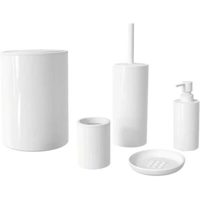 AQUASANIT Set Accessori Bagno 5 Pezzi Abs Bianco – Serie Ruby AQUASANIT Set Accessori Bagno 5 Pezzi Abs Bianco – Serie Ruby