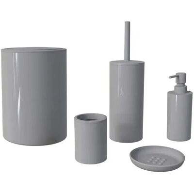 AQUASANIT Set Accessori Bagno 5 Pezzi Abs Grigio – Serie Ruby AQUASANIT Set Accessori Bagno 5 Pezzi Abs Grigio – Serie Ruby