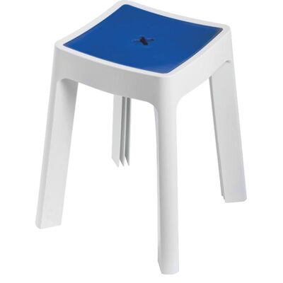 METAFORM Sgabello Da Bagno Per Doccia Contenitore In Resina Portaoggetti Keope - Colore: Blu METAFORM Sgabello Da Bagno Per Doccia Contenitore In Resina Portaoggetti Keope - Colore: Blu