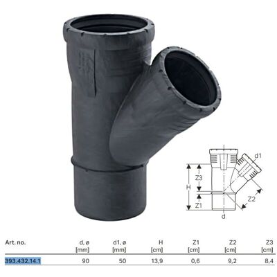 Geberit Silent-Pro - Braga 45° DN 50 - Raccordo Geberit Silent-Pro - Braga 45° DN 50 - Raccordo