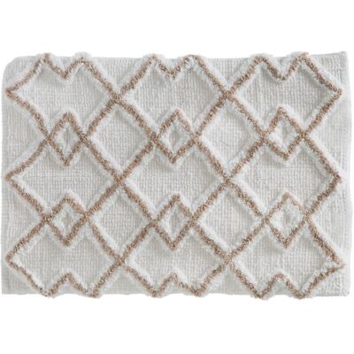 Tappeto bagno bianco taupe 50x75cm - 5five Tappeto bagno bianco taupe 50x75cm - 5five