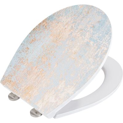 Wenko Premium Sedile Wc Agate Con Rilievo, Realizzato In Duroplast Antibatterico, Con Chiusura Automatica, Multicolore, Duroplast Multicolore, Acciaio Inossidabile Opaco Argento. - Wenko Premium Sedile Wc Agate Con Rilievo, Realizzato In Duroplast Antibatterico, Con Chiusura Automatica, Multicolore, Duroplast Multicolore, Acciaio Inossidabile Opaco Argento. -