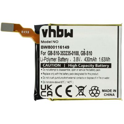 VHBW Batteria Sostituisce Sony Gb-s10, 1288-9079, 1588-0911 Per Smartwatch Orologio Bracciale Fitness (430mah, 3,7v, Li-poly) VHBW Batteria Sostituisce Sony Gb-s10, 1288-9079, 1588-0911 Per Smartwatch Orologio Bracciale Fitness (430mah, 3,7v, Li-poly)