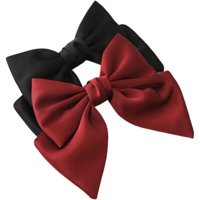 OEM Set Di Due Fermagli Per Capelli Da Donna Neri, Con Fiocco, Fermagli Grandi, Fermagli In Stile Francese, Per Ragazze. OEM Set Di Due Fermagli Per Capelli Da Donna Neri, Con Fiocco, Fermagli Grandi, Fermagli In Stile Francese, Per Ragazze.