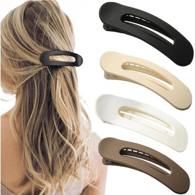 OEM Questo Set Di Quattro Fermagli Per Capelli Piatti Di Grandi Dimensioni Presenta Eleganti E Semplici Fermagli In Stile Francese, Adatti Sia A Capelli Spessi Che Sottili, Per L'Uso Quotidiano, Lo Sport OEM Questo Set Di Quattro Fermagli Per Capelli Piatti Di Grandi Dimensioni Presenta Eleganti E Semplici Fermagli In Stile Francese, Adatti Sia A Capelli Spessi Che Sottili, Per L'Uso Quotidiano, Lo Sport