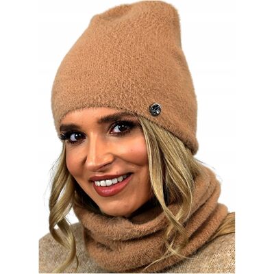 OEM Elegante Set Composto Da Cappello E Sciarpa In Alpaca Color Caramello Al1 OEM Elegante Set Composto Da Cappello E Sciarpa In Alpaca Color Caramello Al1