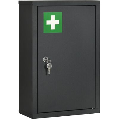 OEM Armadietto Medicinali Con 3 Mensole E Blocco Con Chiavi In Acciaio, 30x14x46cm, Nero OEM Armadietto Medicinali Con 3 Mensole E Blocco Con Chiavi In Acciaio, 30x14x46cm, Nero