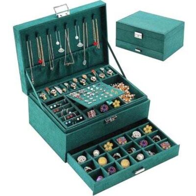 OEM Boîte À Bijoux Pour Femme, 3 Couches Rangement Bijoux En Velours, Coffret Bijoux De Voyage, Organisateur À Bijoux Verrouillable, Jewelry Stockage Pour Colliers Bagues Bracelets OEM Boîte À Bijoux Pour Femme, 3 Couches Rangement Bijoux En Velours, Coffret Bijoux De Voyage, Organisateur À Bijoux Verrouillable, Jewelry Stockage Pour Colliers Bagues Bracelets
