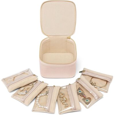 OEM Portagioie Da Viaggio, Organizer Moderno Per Gioielli, Con 6 Scomparti, Piccolo Ed Elegante, Adatto A Donne E Ragazze Per Riporre Orecchini E Collane. OEM Portagioie Da Viaggio, Organizer Moderno Per Gioielli, Con 6 Scomparti, Piccolo Ed Elegante, Adatto A Donne E Ragazze Per Riporre Orecchini E Collane.