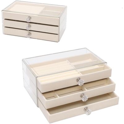 OEM Portagioie, Portagioie A Tre Livelli, Cassetti In Velluto, Espositori Per Orecchini, Anelli, Collane E Bracciali Per Donne E Ragazze, Beige. OEM Portagioie, Portagioie A Tre Livelli, Cassetti In Velluto, Espositori Per Orecchini, Anelli, Collane E Bracciali Per Donne E Ragazze, Beige.