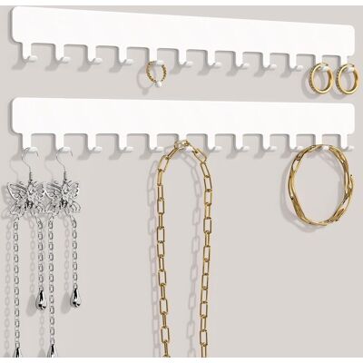 OEM Portacollane, Portagioielli Da Parete, Robusto Organizer Per Collane, Bracciali E Orecchini, Soluzione Salvaspazio, Facile Fissaggio Adesivo, Metallo, Bianco OEM Portacollane, Portagioielli Da Parete, Robusto Organizer Per Collane, Bracciali E Orecchini, Soluzione Salvaspazio, Facile Fissaggio Adesivo, Metallo, Bianco