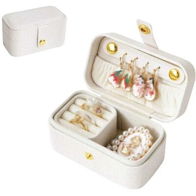 OEM Portagioie Due In Uno In Perle E Pelle, Scatola Portatile Per Anelli, Espositore Da Viaggio Per Orecchini Da Donna (9,5×5×5 Cm) OEM Portagioie Due In Uno In Perle E Pelle, Scatola Portatile Per Anelli, Espositore Da Viaggio Per Orecchini Da Donna (9,5×5×5 Cm)