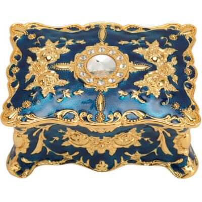 OEM Portagioie Vintage, Mini Portagioie In Stile Europeo Antico, Organizer Per Anelli, Collane E Orecchini In Metallo Smaltato, Blu E Oro -crezuo OEM Portagioie Vintage, Mini Portagioie In Stile Europeo Antico, Organizer Per Anelli, Collane E Orecchini In Metallo Smaltato, Blu E Oro -crezuo