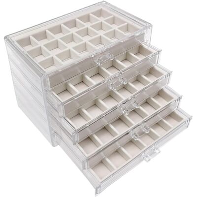 OEM Portagioie, Organizer Per Gioielli, Organizer Per Orecchini, 5 Livelli E 90 Piccoli Scomparti, Impilabile, Velluto + Acrilico, Scatole E Organizer Per Anelli E Orecchini OEM Portagioie, Organizer Per Gioielli, Organizer Per Orecchini, 5 Livelli E 90 Piccoli Scomparti, Impilabile, Velluto + Acrilico, Scatole E Organizer Per Anelli E Orecchini