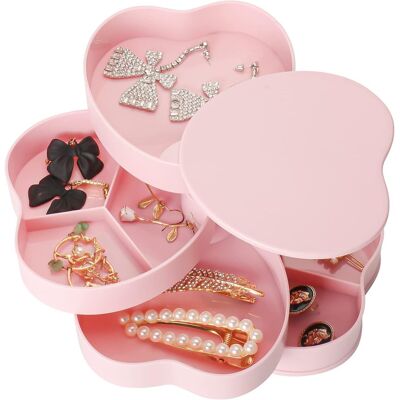 OEM Portagioie Per Ragazze, Con Specchio, Scatola Portaoggetti A Quattro Livelli Per Anelli, Orecchini, Collane, Regali Di Compleanno, Rotonda, 12x12 Cm. OEM Portagioie Per Ragazze, Con Specchio, Scatola Portaoggetti A Quattro Livelli Per Anelli, Orecchini, Collane, Regali Di Compleanno, Rotonda, 12x12 Cm.