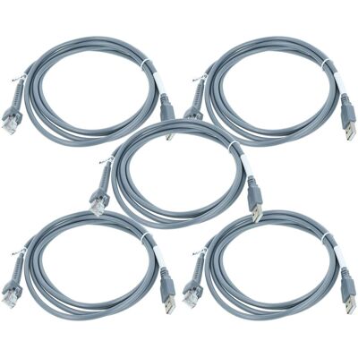 VHBW 5x Cavo Dati Da Spina Usb 2.0 A Spina Rj45 Compatibile Con Datalogic Quickscan Qbt2131, Qbt2430 Lettore Codici A Barre - Cavo, 2 M Grigio VHBW 5x Cavo Dati Da Spina Usb 2.0 A Spina Rj45 Compatibile Con Datalogic Quickscan Qbt2131, Qbt2430 Lettore Codici A Barre - Cavo, 2 M Grigio