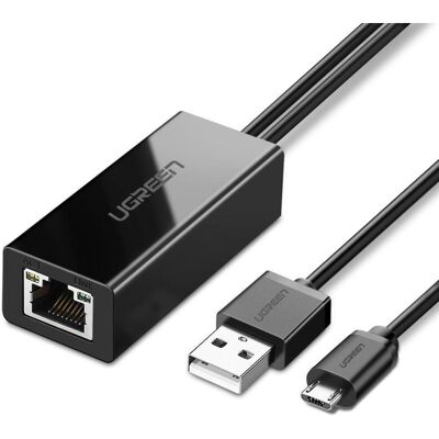 UGREEN Adattatore Di Rete Esterno 30985 Per Chromecast Con Connettori Micro Usb / Usb-a 100 Mb/s 1 M - Nero UGREEN Adattatore Di Rete Esterno 30985 Per Chromecast Con Connettori Micro Usb / Usb-a 100 Mb/s 1 M - Nero
