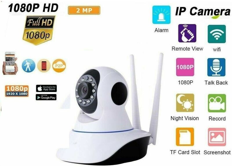 SHOPPING IN RETE - telecamera ip cam hd 1080P camera wireless led 2 antenne 2MP megapixel