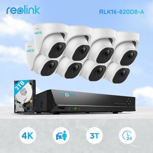 REOLINK 4k Kit Di Videosorveglianza Ip Poe, Intelligente Rilevamento Di Persone E Veicoli, 16ch 3tb Nvr E Otto 8mp Telecamera Esterno Poe Impermeabile, Visione Notturna, Registrazione 24/7, Rlk16-820d - REOLINK 4k Kit Di Videosorveglianza Ip Poe, Intelligente Rilevamento Di Persone E Veicoli, 16ch 3tb Nvr E Otto 8mp Telecamera Esterno Poe Impermeabile, Visione Notturna, Registrazione 24/7, Rlk16-820d -