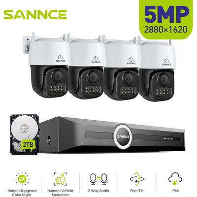 SANNCE Sistema Di Sicurezza 5mp 4 Canali Poe, Telecamere Ip Pt, S+265, Rilevamento Ai Di Persone E Veicoli, Riproduzione Intelligente, Notifiche Intelligenti Con Immagine Allegata 2tb SANNCE Sistema Di Sicurezza 5mp 4 Canali Poe, Telecamere Ip Pt, S+265, Rilevamento Ai Di Persone E Veicoli, Riproduzione Intelligente, Notifiche Intelligenti Con Immagine Allegata 2tb