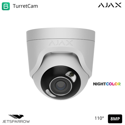 AJAX Telecamera Turret Hl 8mp 2.8mm Turretcam Bianco AJAX Telecamera Turret Hl 8mp 2.8mm Turretcam Bianco