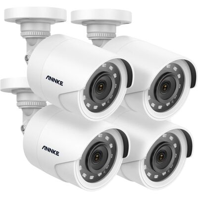 OEM Telecamera Di Sorveglianza, Risoluzione 1080p, Visione Notturna Fino A 30 M, Confezione Da 4, Bianca OEM Telecamera Di Sorveglianza, Risoluzione 1080p, Visione Notturna Fino A 30 M, Confezione Da 4, Bianca