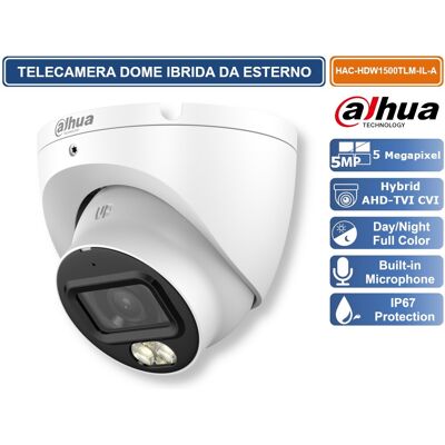 DAHUA Dh-hac-hdw1500tlm-il-a Telecamera Dome Ibrida Smart Dual Light Microfono Integrato E Visione Notturna 30m – Ip67 Per Esterno DAHUA Dh-hac-hdw1500tlm-il-a Telecamera Dome Ibrida Smart Dual Light Microfono Integrato E Visione Notturna 30m – Ip67 Per Esterno