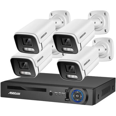 OEM Sistema Di Telecamere Di Sicurezza, Telecamera Di Sorveglianza Da 8 Mp, Capacità Di Visione Notturna, No-a, Nvr A 4 Canali E 4 Telecamere-a OEM Sistema Di Telecamere Di Sicurezza, Telecamera Di Sorveglianza Da 8 Mp, Capacità Di Visione Notturna, No-a, Nvr A 4 Canali E 4 Telecamere-a