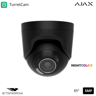 AJAX 126262 - Tvcc - Turretcam Hl (5 Mp/4 Mm) - Telecamera Hl Cablata (5 Mp/4 Mm) - Colore Black - Videosorveglianza AJAX 126262 - Tvcc - Turretcam Hl (5 Mp/4 Mm) - Telecamera Hl Cablata (5 Mp/4 Mm) - Colore Black - Videosorveglianza