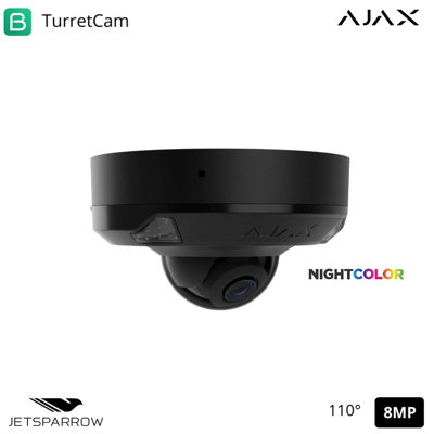 AJAX Telecamera Dome Hl 8mp 2.8mm Domecam Nero AJAX Telecamera Dome Hl 8mp 2.8mm Domecam Nero