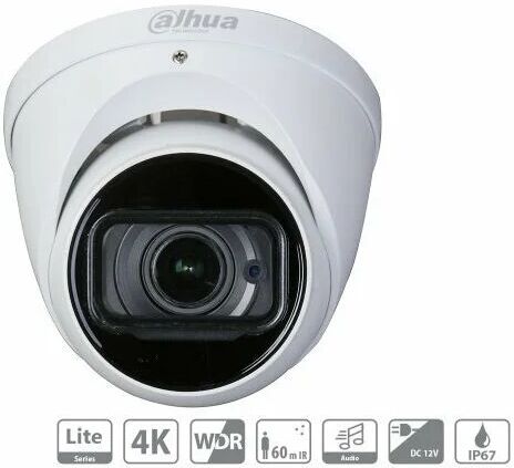 DAHUA Telecamera Analogica Dome 4K 8MP Ottica Varifocale 2.7-13.5mm Motorizzata IP67 12V ir Eyeball  DH-HAC-HDW1801T-Z