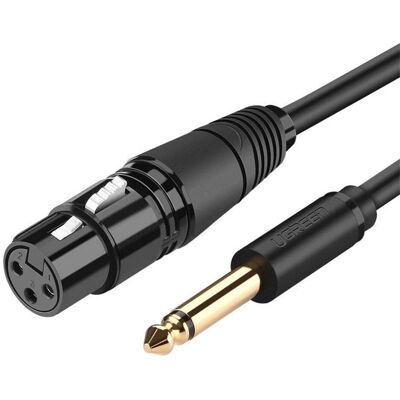 UGREEN Cavo Audiomicrofono Xlr Femmina A Jack Da 635 Mm Maschio 2 M - Nero UGREEN Cavo Audiomicrofono Xlr Femmina A Jack Da 635 Mm Maschio 2 M - Nero