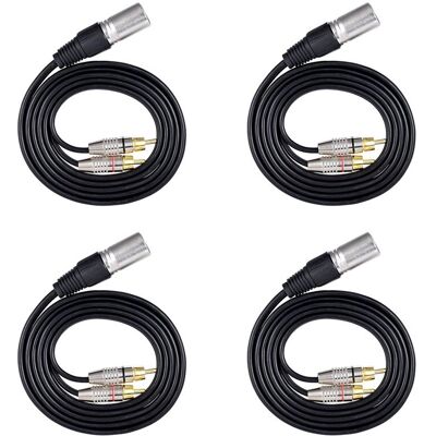 OEM Si Tratta Di Un Connettore A Y Per Cavi Audio Stereo Da 4x 1 Xlr Maschio A 2 Rca Maschio, Adatto Per Mixer, Amplificatori E Microfoni (1,5 Metri). OEM Si Tratta Di Un Connettore A Y Per Cavi Audio Stereo Da 4x 1 Xlr Maschio A 2 Rca Maschio, Adatto Per Mixer, Amplificatori E Microfoni (1,5 Metri).