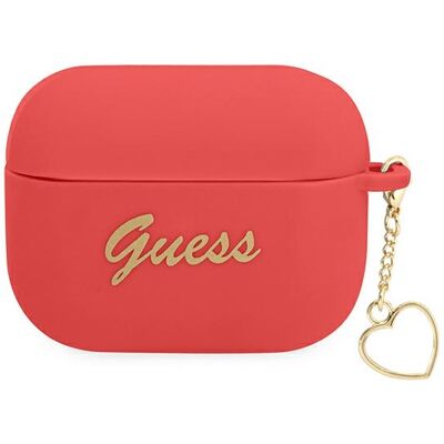 Custodia in silicone rossa Guess AirPods Pro - Charm Heart Custodia in silicone rossa Guess AirPods Pro - Charm Heart