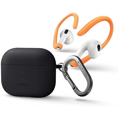 AirPods 3 di Apple - Custodia in silicone, ganci sport, grigio AirPods 3 di Apple - Custodia in silicone, ganci sport, grigio