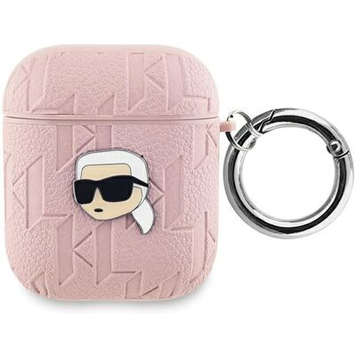 Custodia AirPods Karl Lagerfeld Rosa con Monogramma & Testa Custodia AirPods Karl Lagerfeld Rosa con Monogramma & Testa