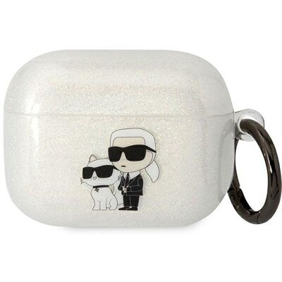 Custodia trasparente con glitter Karl Lagerfeld KLAPHNKCTGT per Airpods Pro Custodia trasparente con glitter Karl Lagerfeld KLAPHNKCTGT per Airpods Pro