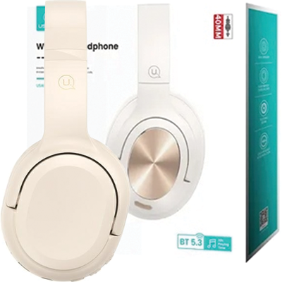 Cuffie USAMS Beige Bluetooth 5.3 - Over-Ear Cuffie USAMS Beige Bluetooth 5.3 - Over-Ear