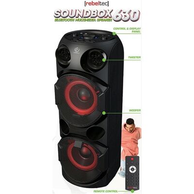 Rebeltec SoundBox 630 Altoparlante Bluetooth Karaoke - Portatile 4h - Altoparlante Bluetooth Rebeltec SoundBox 630 Altoparlante Bluetooth Karaoke - Portatile 4h - Altoparlante Bluetooth