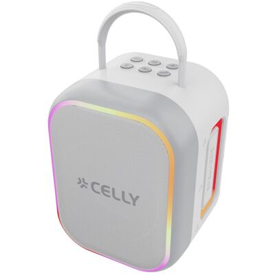 Celly – Speaker Bluetooth 10 W Con 2 Microfoni Wireless, Led Rgb, Batteria Ricaricabile, Ideale Per Bambini E Karaoke, Colore Grigio Celly – Speaker Bluetooth 10 W Con 2 Microfoni Wireless, Led Rgb, Batteria Ricaricabile, Ideale Per Bambini E Karaoke, Colore Grigio