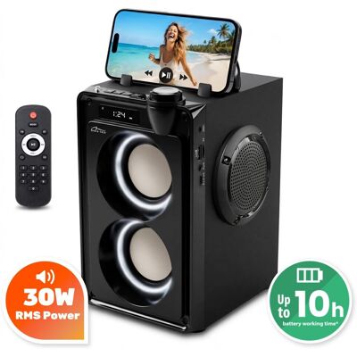 OEM Overbox - Altoparlante Bluetooth Portatile In Cassa Di Legno, 30 W Rms/900 W Pmpo. Radio Fm, Supporto Mp3/scheda Microsd, Usb, Aux, Bluetooth 5.3+edr, Display, Batteria Integrata (fino A 10 Ore), Retr OEM Overbox - Altoparlante Bluetooth Portatile In Cassa Di Legno, 30 W Rms/900 W Pmpo. Radio Fm, Supporto Mp3/scheda Microsd, Usb, Aux, Bluetooth 5.3+edr, Display, Batteria Integrata (fino A 10 Ore), Retr