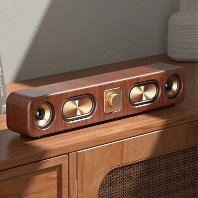OEM Soundbar Wireless In Stile Retrò Con Due Subwoofer Da 2 Pollici E Altoparlante Bluetooth. Ideale Per La Scrivania. OEM Soundbar Wireless In Stile Retrò Con Due Subwoofer Da 2 Pollici E Altoparlante Bluetooth. Ideale Per La Scrivania.